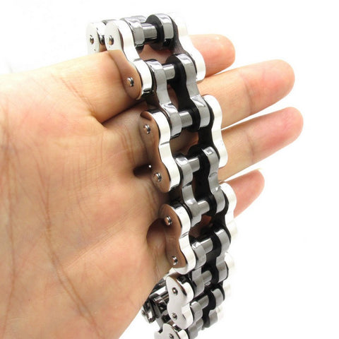 Leather Skull Spiked Biker Bracelet