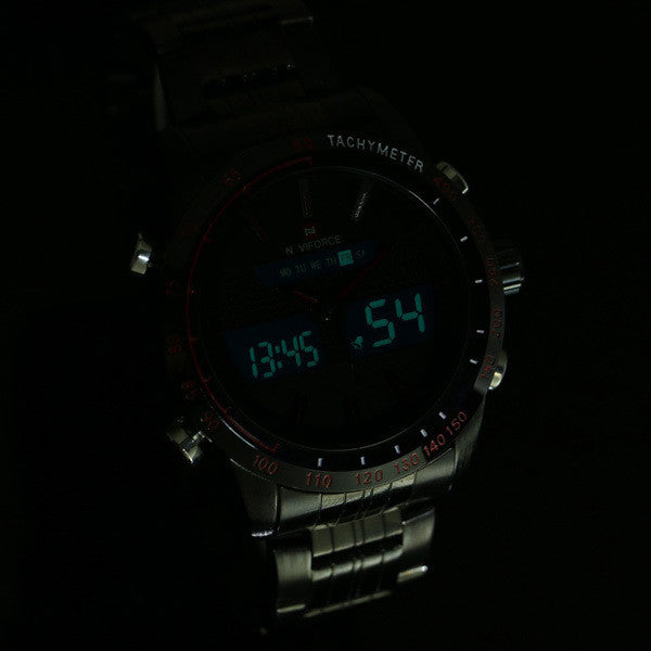 Naviforce Quartz Analog LED Military Watch