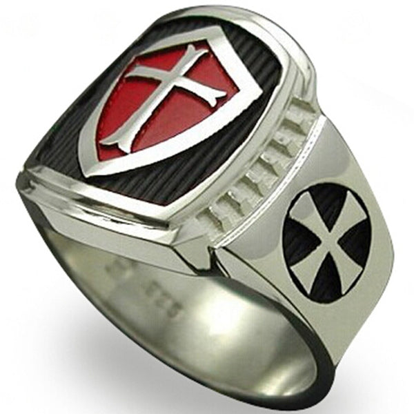 Knight Templar Shield Signet Ring