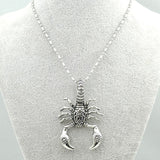 18K Gold or Silver Scorpion Pendant Biker Necklace