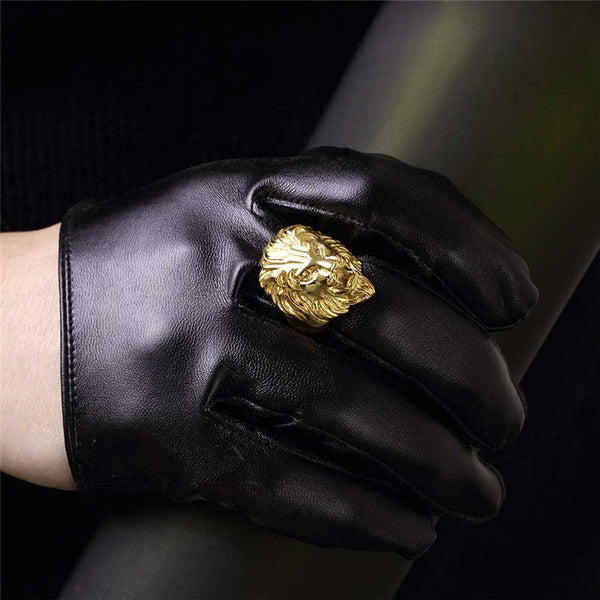 18K Gold Plated Lions Head Ring