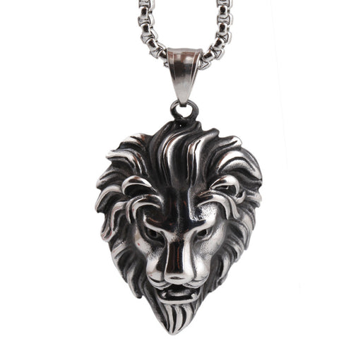 Men's Lion Head Pendant Necklace