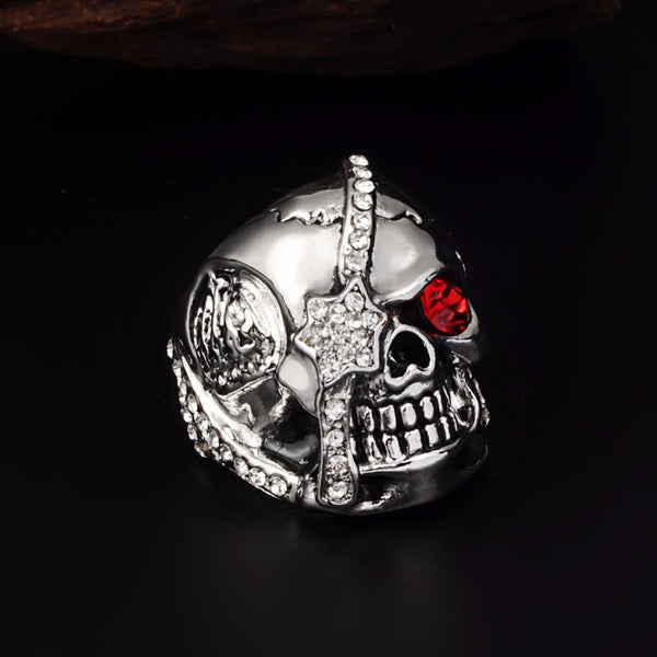 Pirate Skull Biker Ring