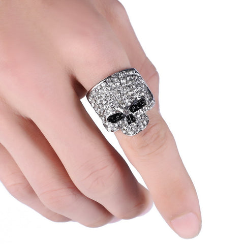 Women's Crystal Skull Ring